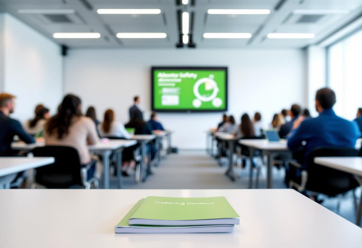 Trainer leading an asbestos awareness training session