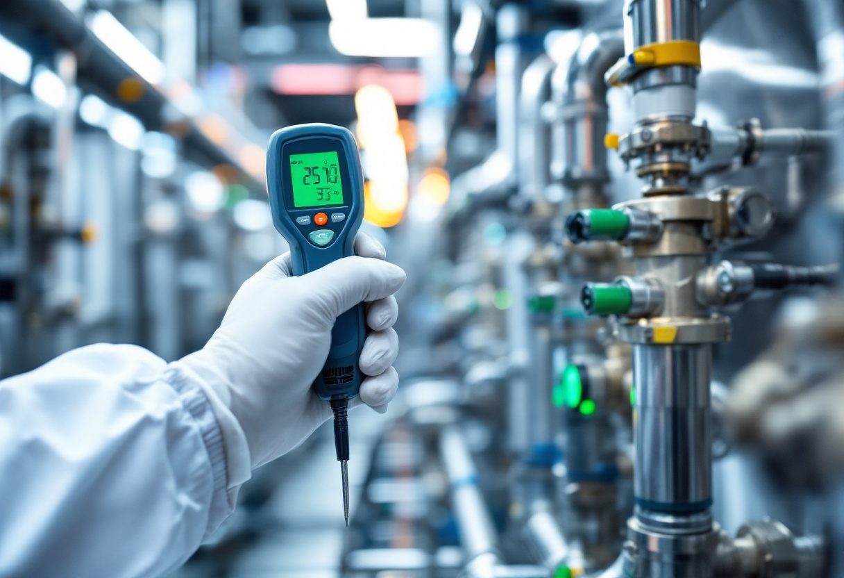 Engineer inspecting water pipework for legionella risk
