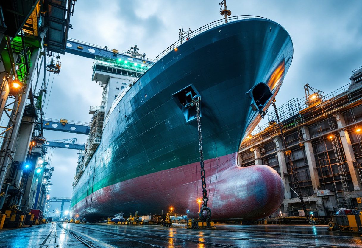 Surveyor inspecting a vessel for a marine asbestos and IHM survey